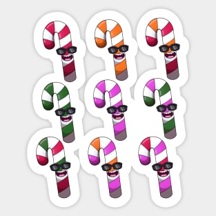 Cool Colorful Candy Canes Sticker